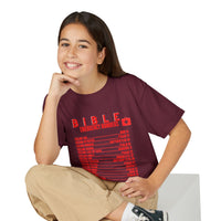 Bible Emergency Numbers Youth T-Shirt — Red