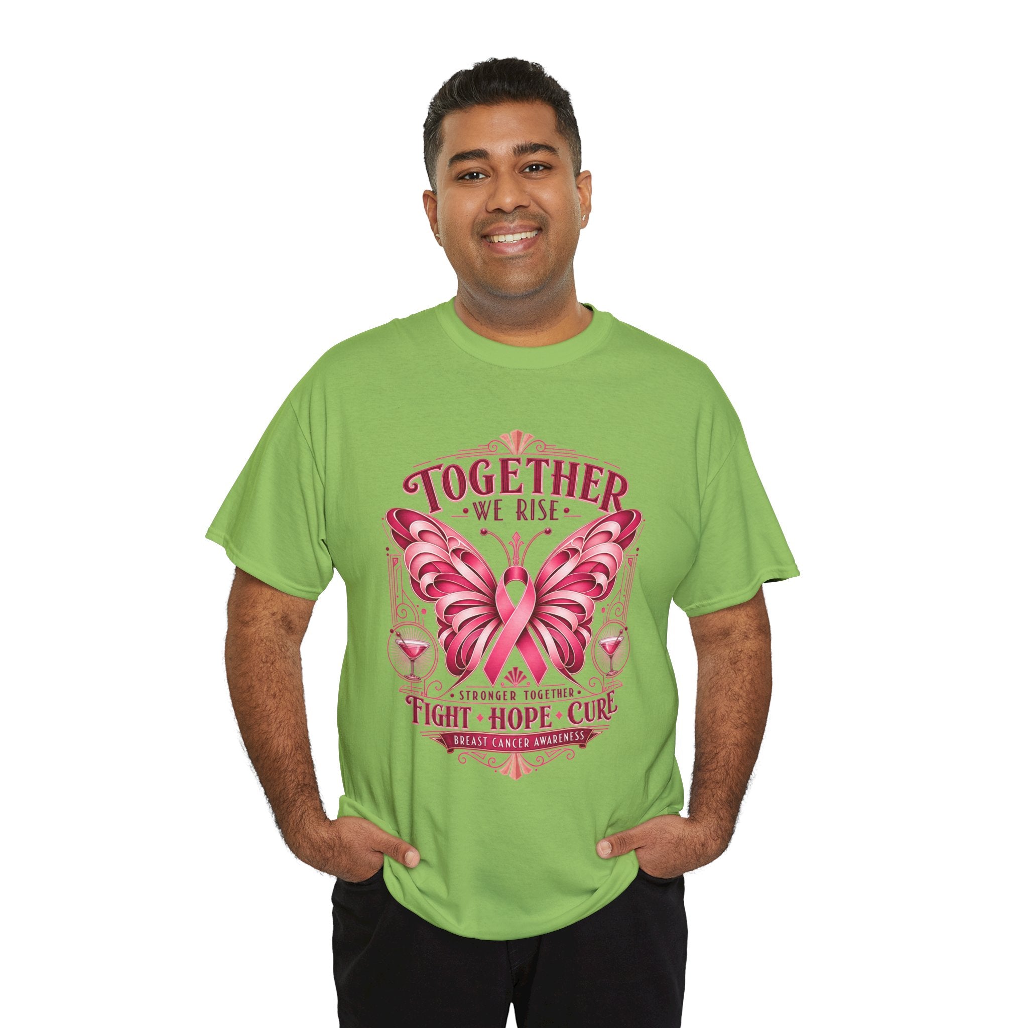 Together We Rise Breast Cancer Awareness T-Shirt — Fight Hope Cure Tee