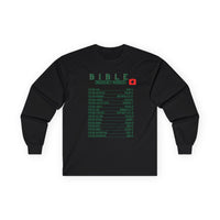 Bible Emergency Numbers Long Sleeve Tee - Green