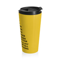 Christian JESUS IS Yellow Stainless Steel Travel Mug - Blk