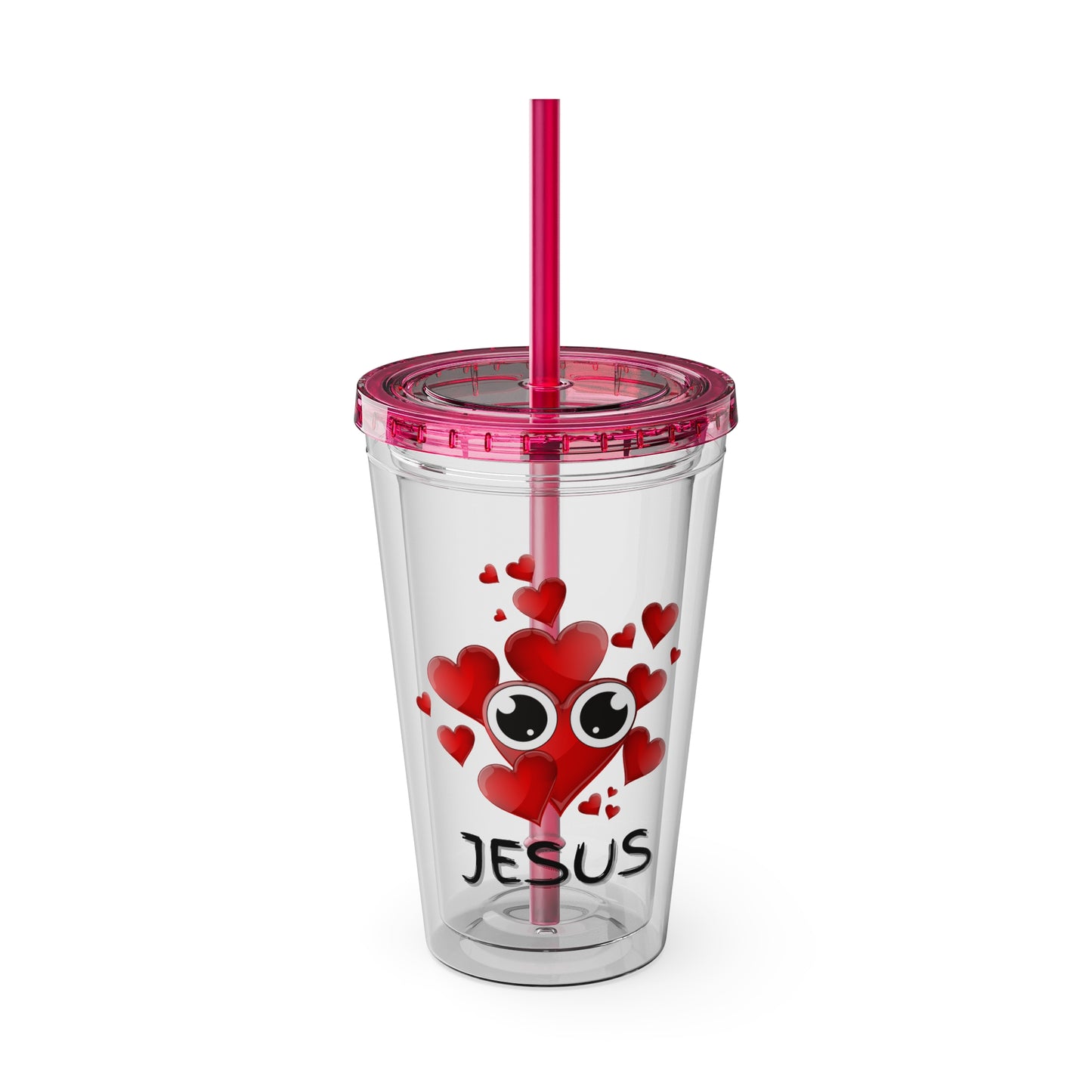 Jesus Heart Love 16oz Tumbler with Straw