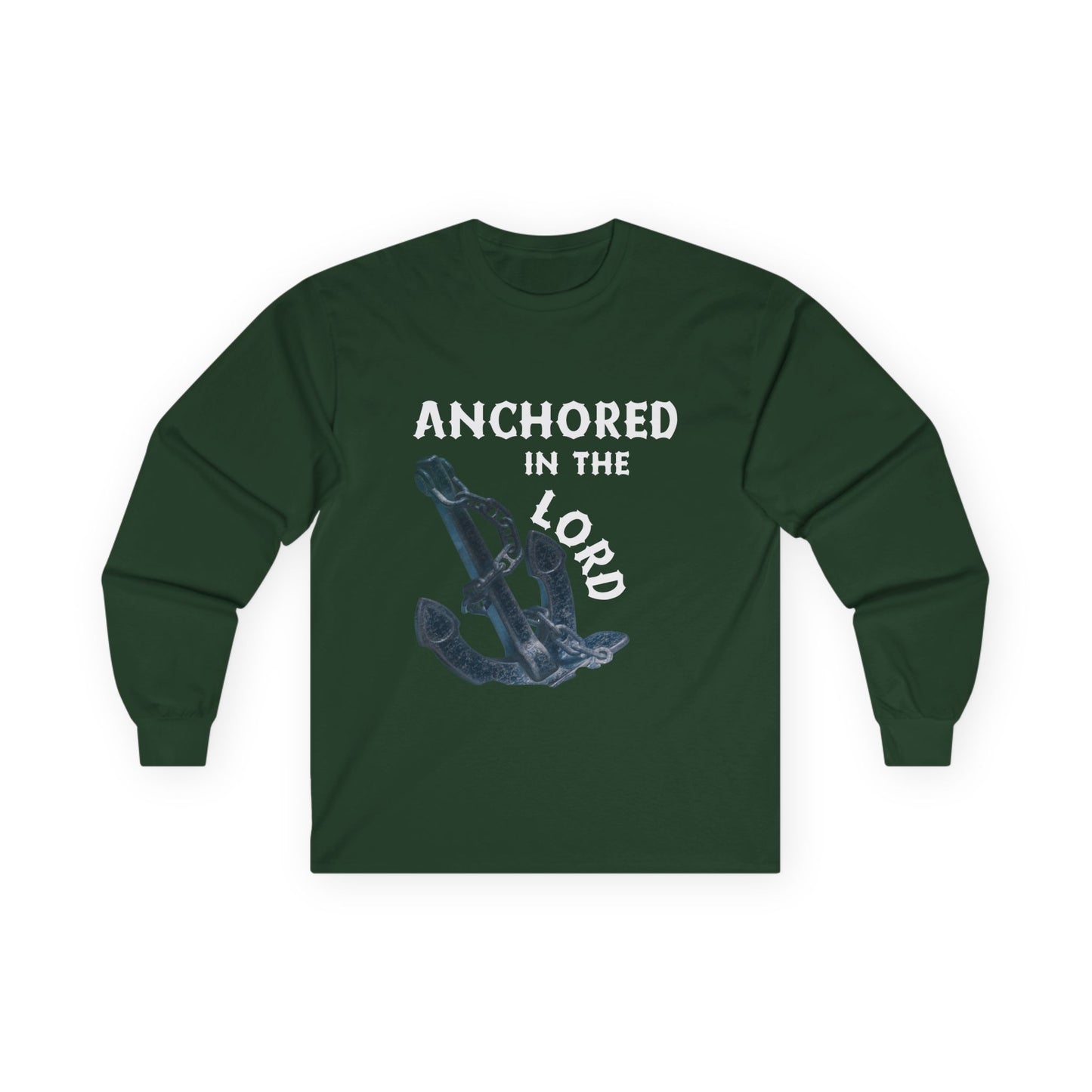 Anchored in the Lord Long Sleeve Tee - White