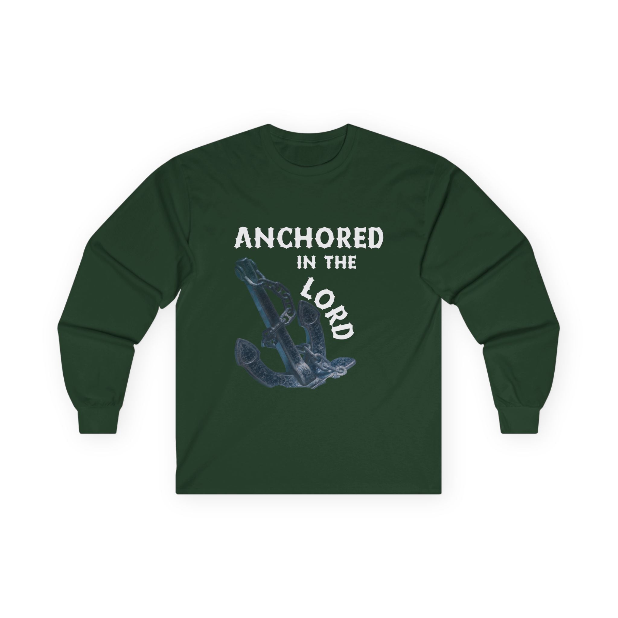 Anchored in the Lord Long Sleeve Tee - White