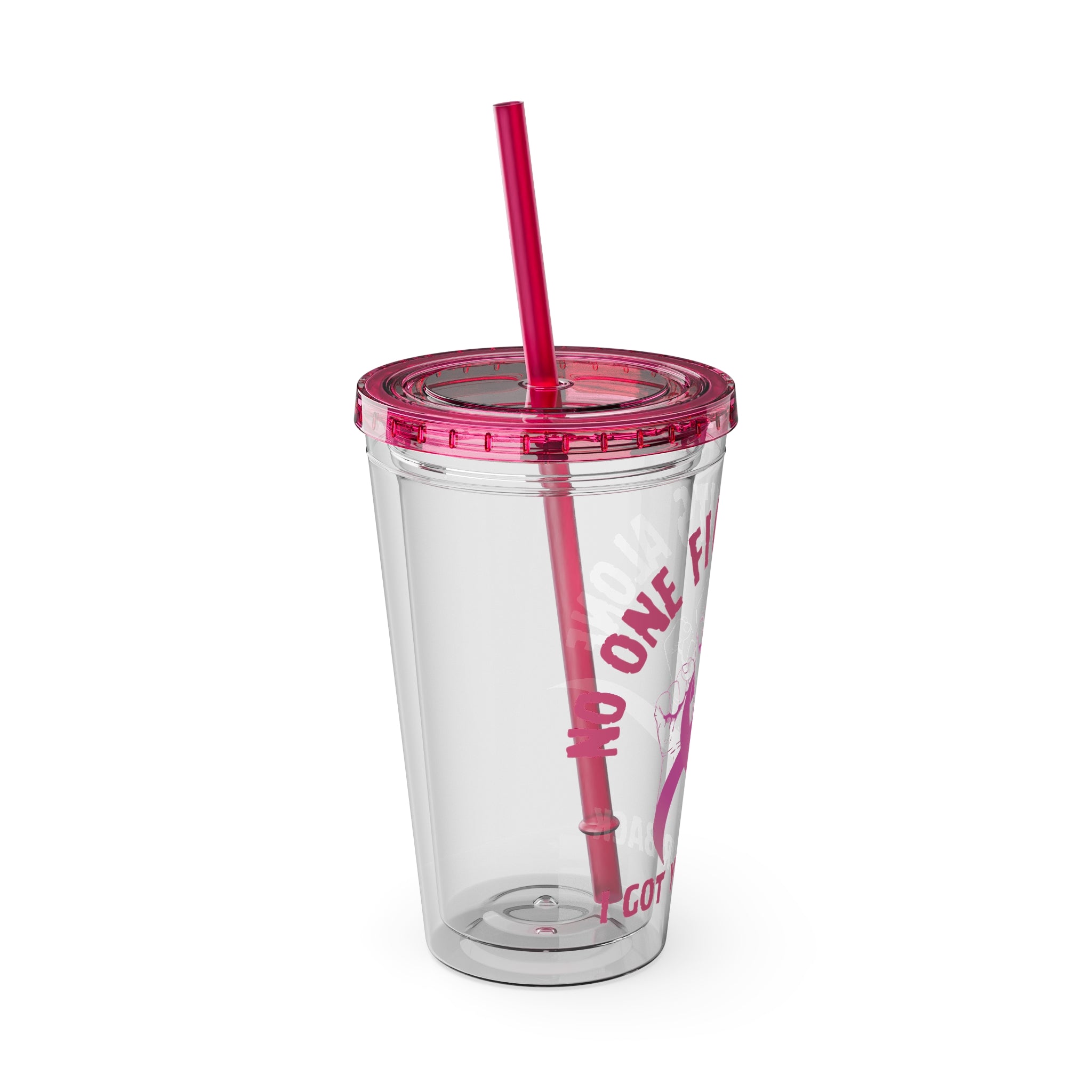 "No One Fights Alone" 16oz Tumbler with Straw