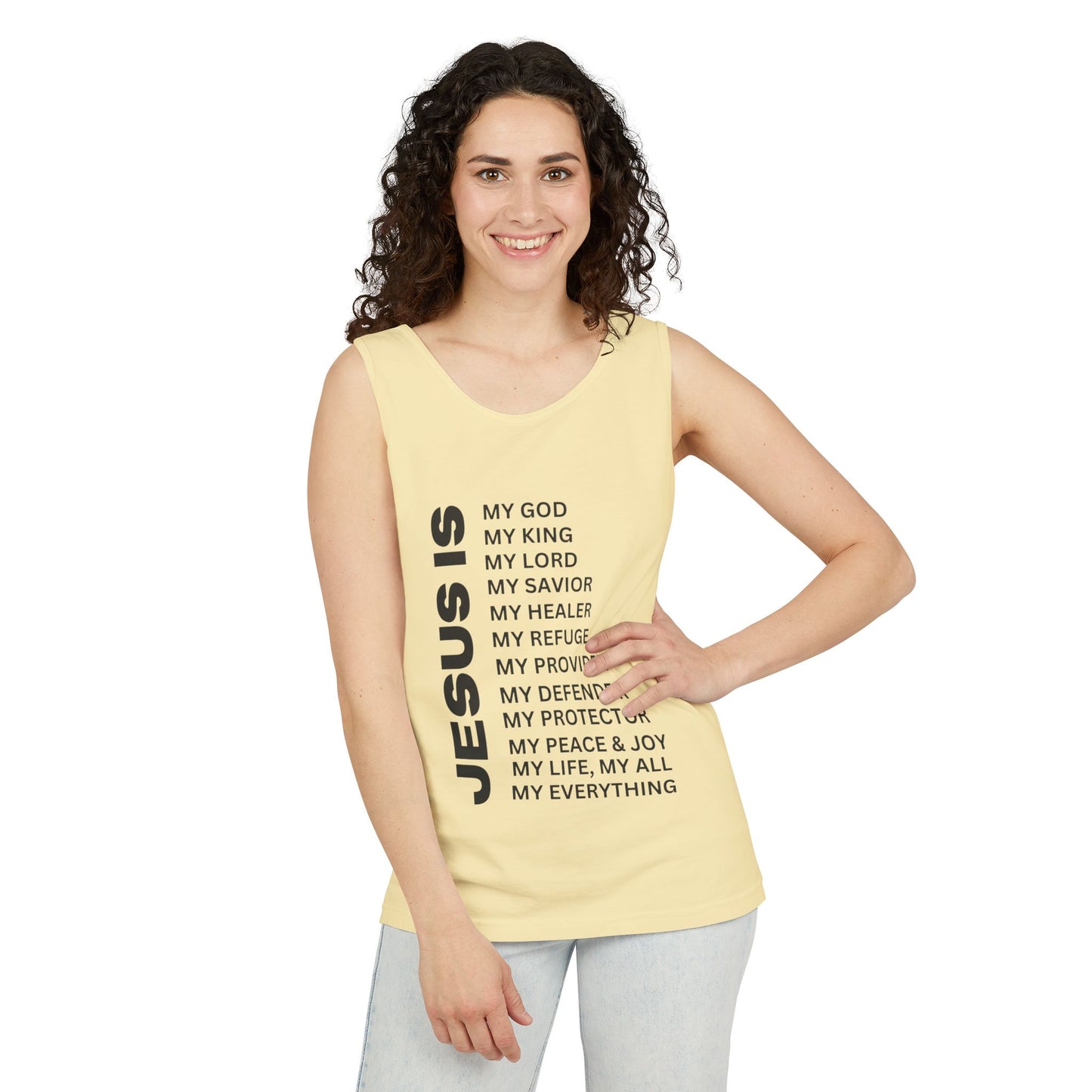 Christian JESUS IS Tank - Black