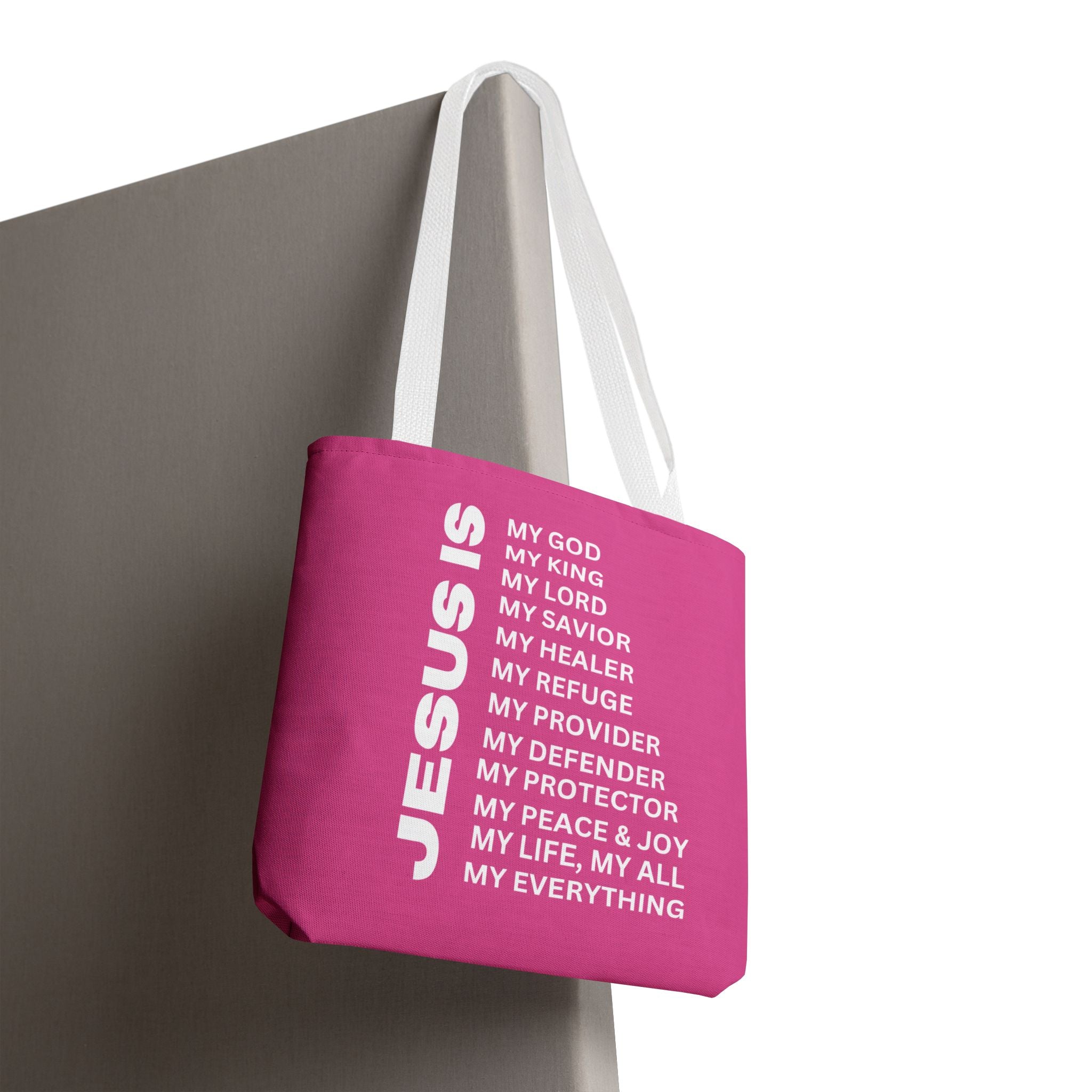 Christian JESUS IS Tote Bag - Pink