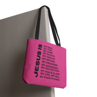 Christian JESUS IS Tote Bag - Pink