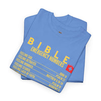 Bible Emergency Numbers Tee - Gold