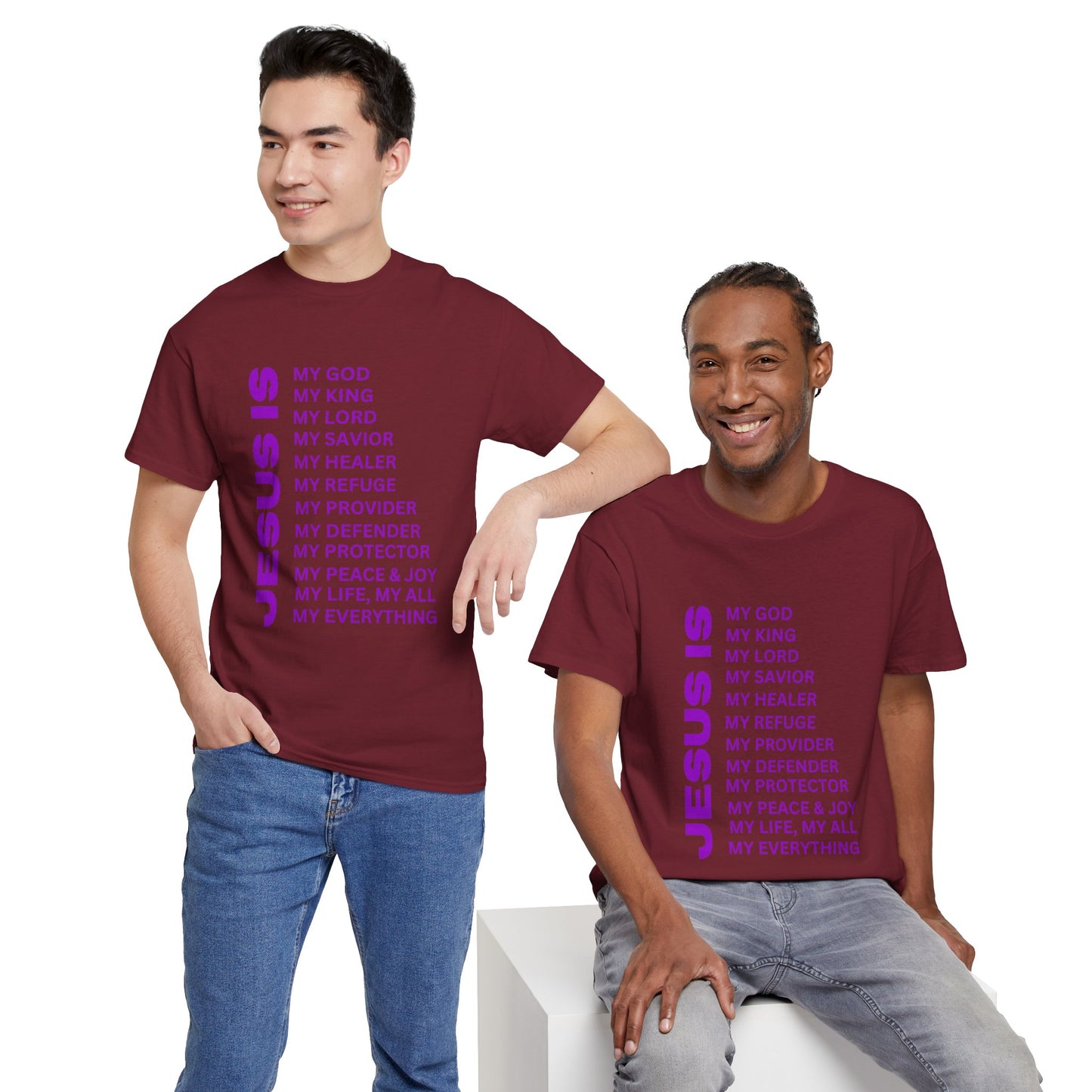 Christian JESUS IS T-shirt - Purple