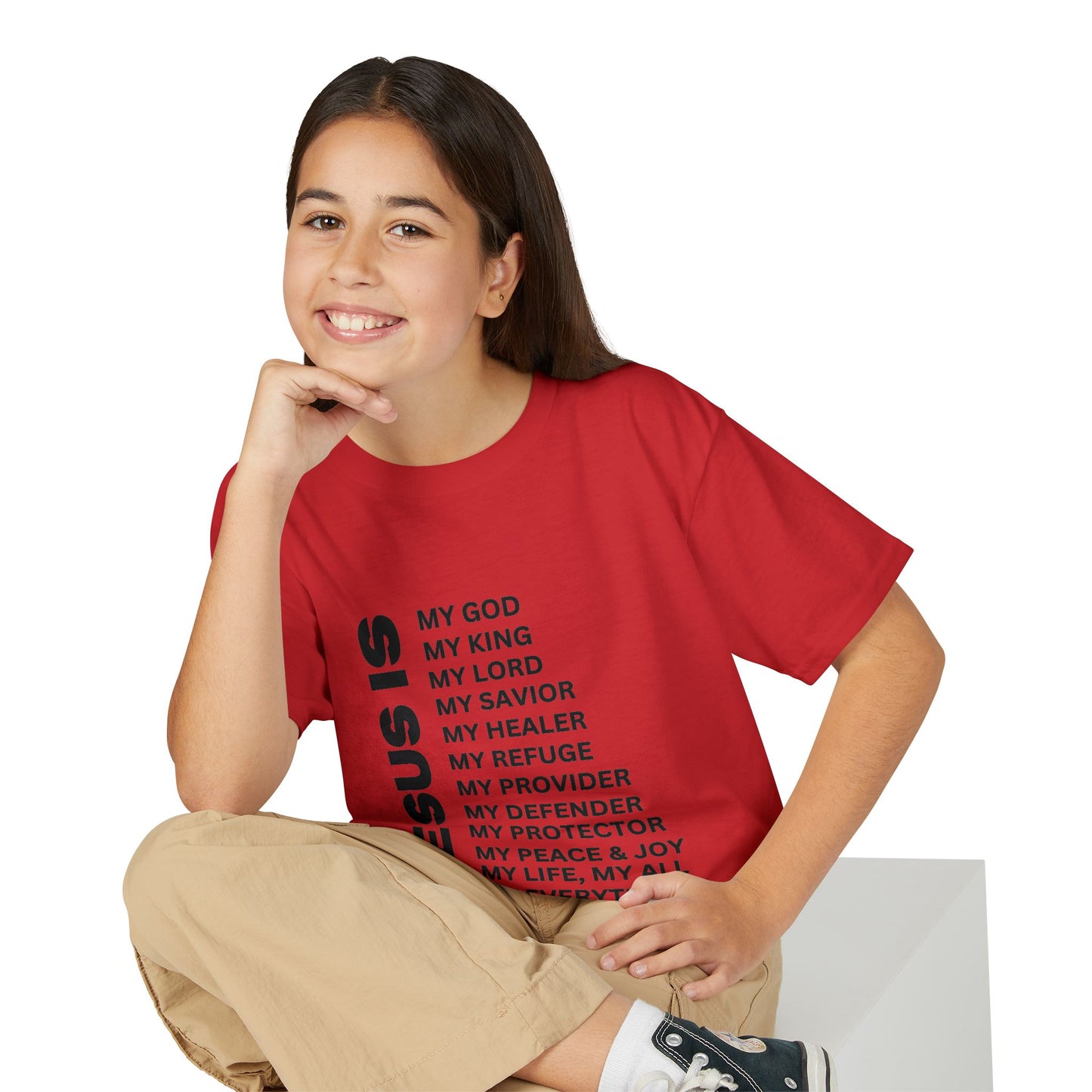 Christian JESUS IS Youth Short Sleeve - Black