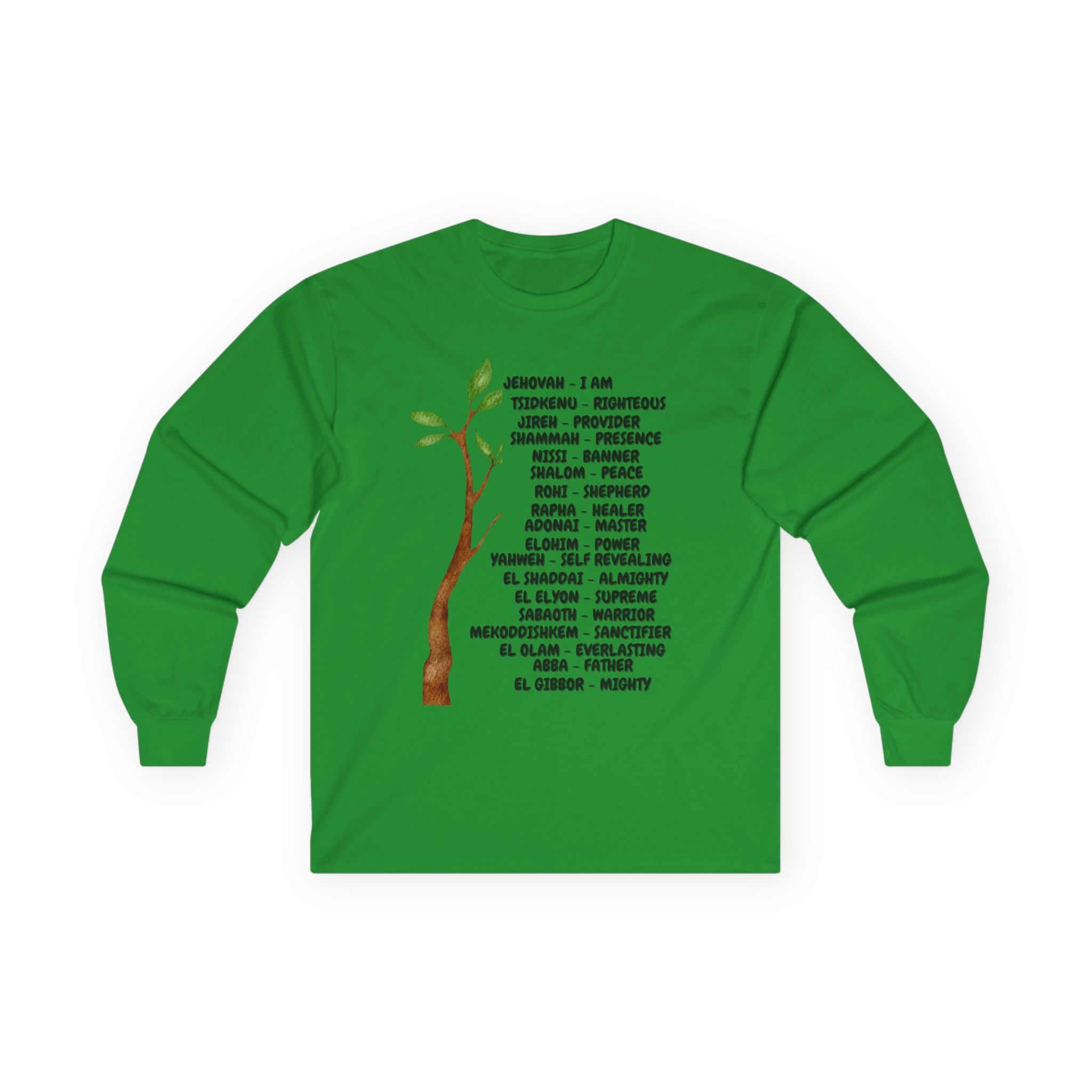Characteristic Names of God Long Sleeve Tee - Black