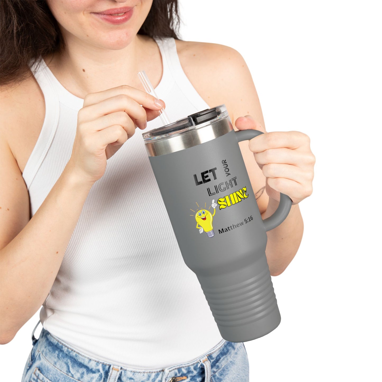 Let Your Light Shine 40oz Insulated Travel Mug — Matthew 5:16