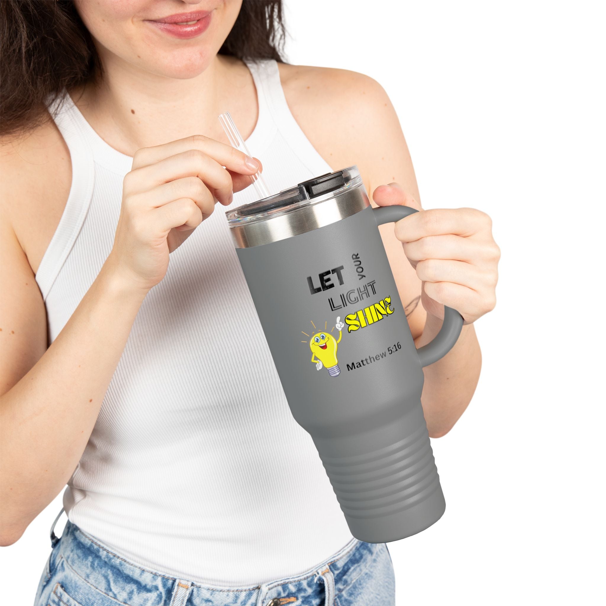 Let Your Light Shine 40oz Insulated Travel Mug — Matthew 5:16
