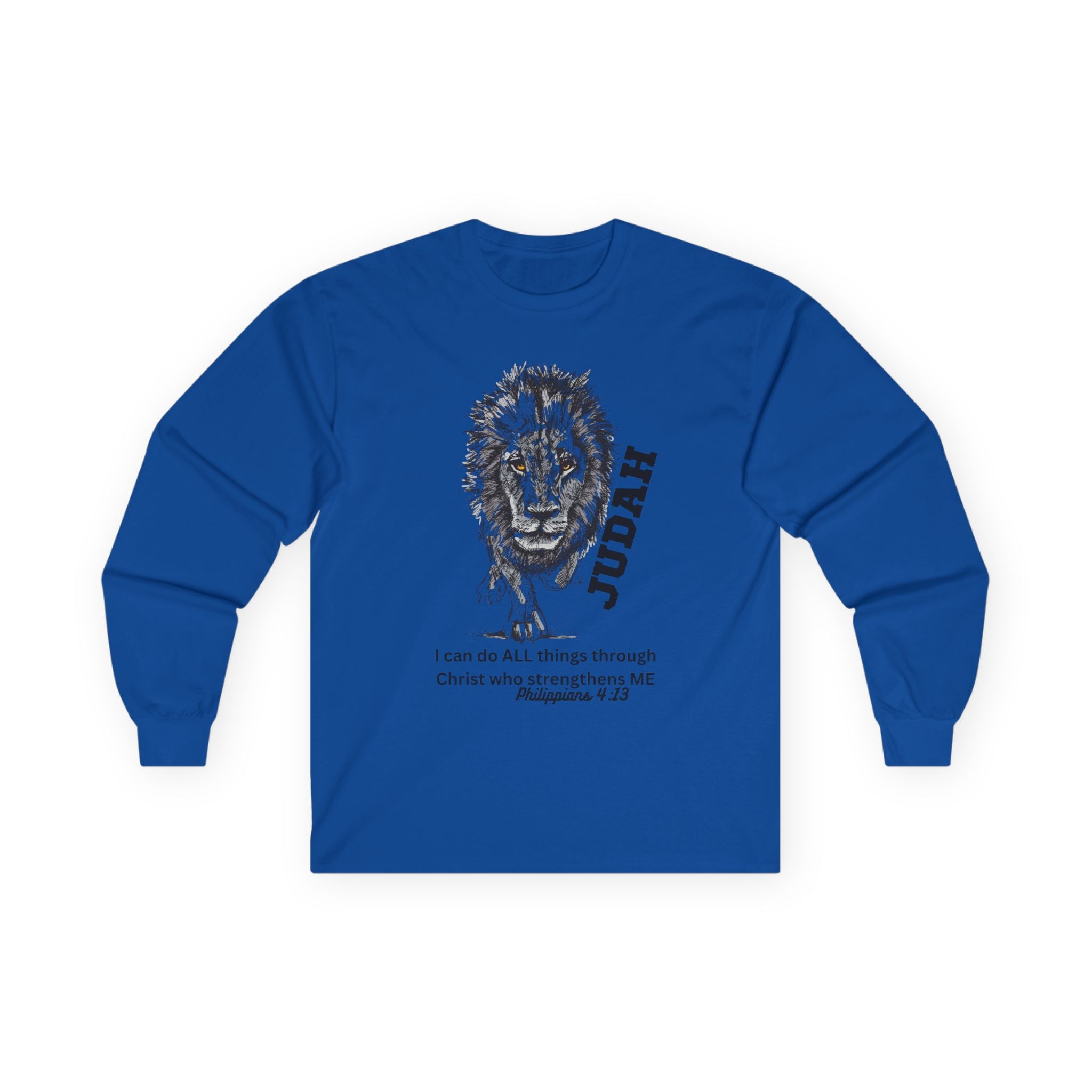 Lion of Judah Long Sleeve Tee - "I Can Do All Things' Philippians 4:13