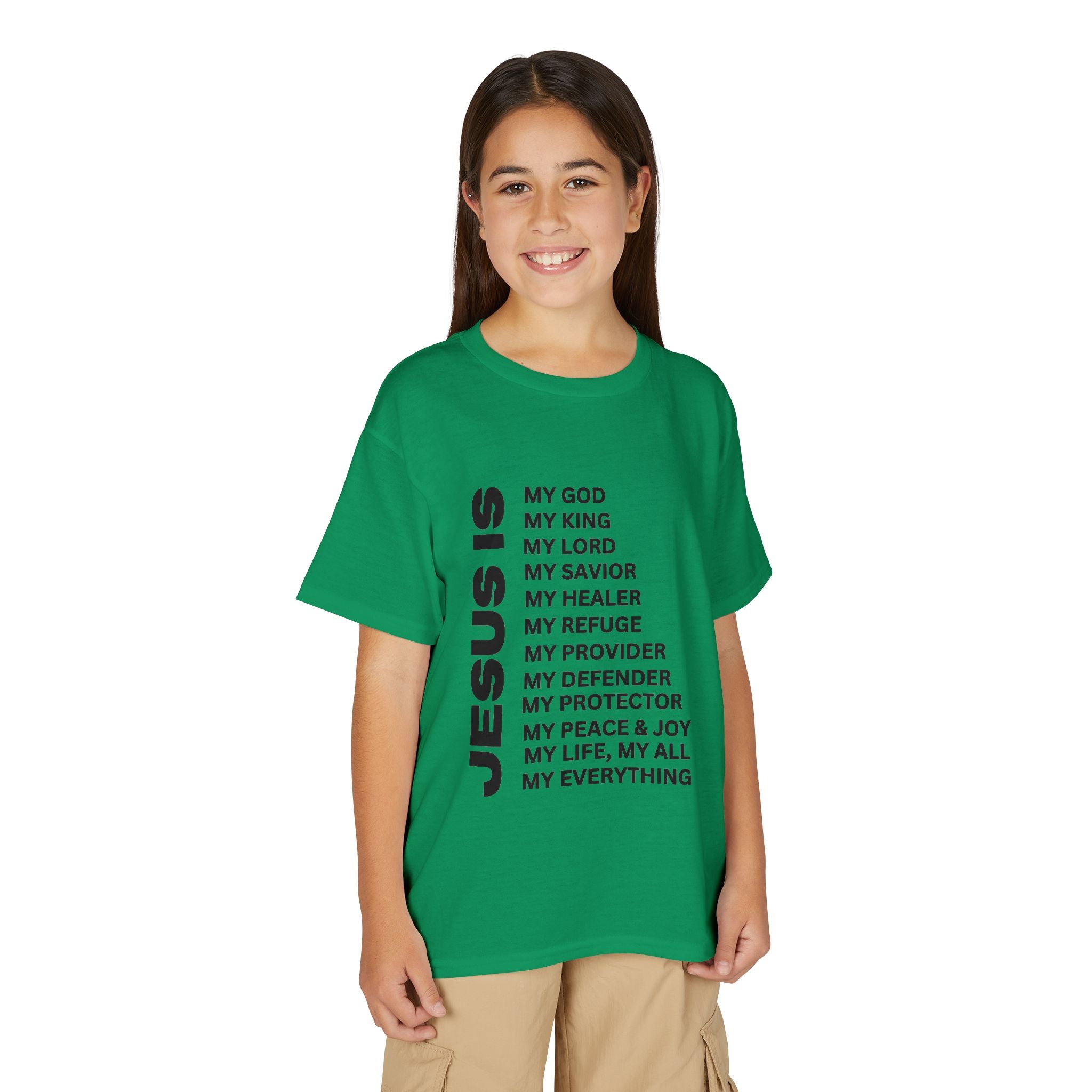 Christian JESUS IS Youth Short Sleeve - Black
