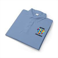 Autism Puzzle Heart Polo - Black