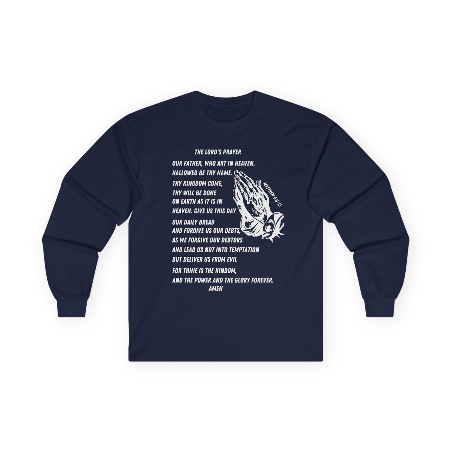 The Lord's Prayer Long Sleeve Tee- White