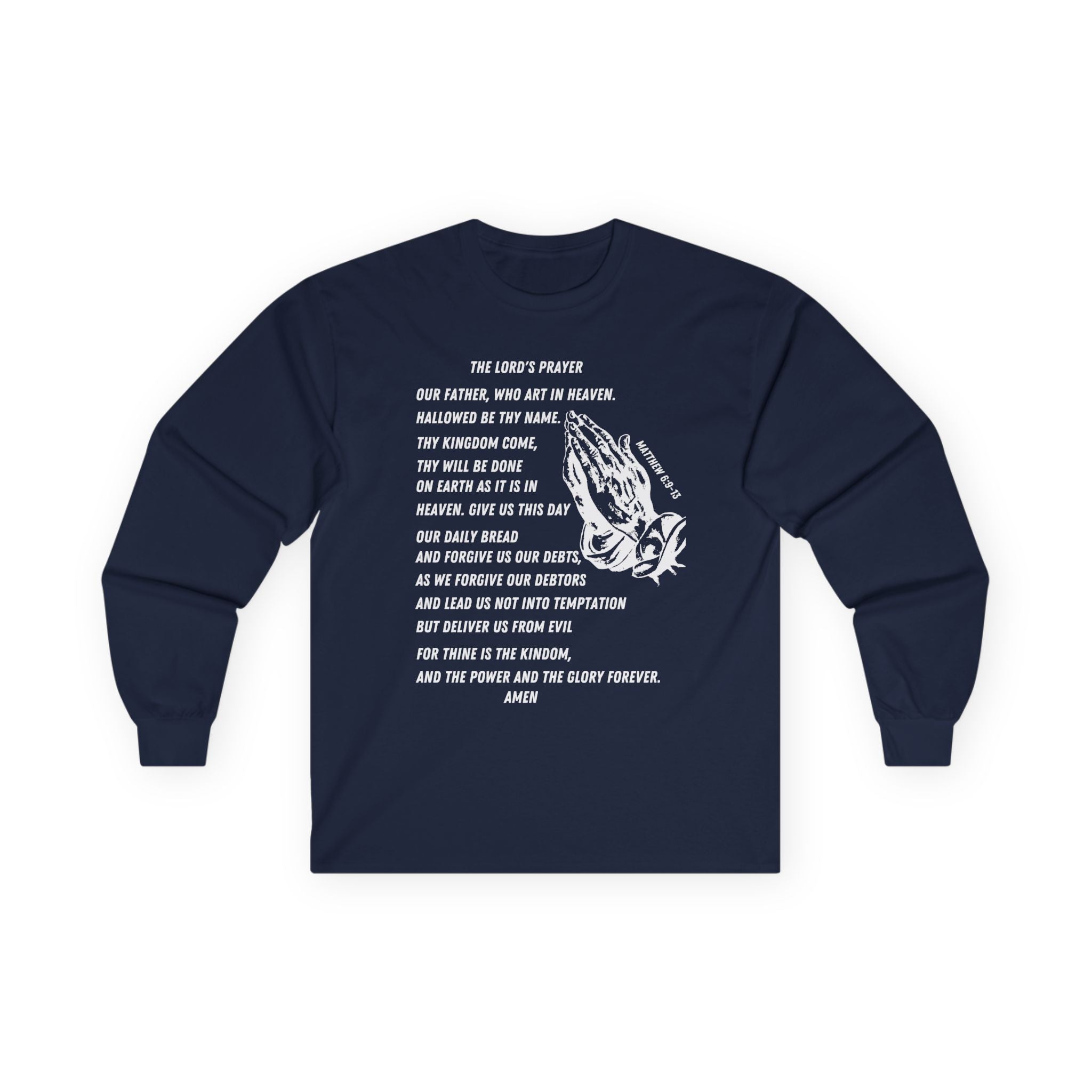 The Lord's Prayer Long Sleeve Tee- White