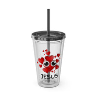 Jesus Heart Love 16oz Tumbler with Straw