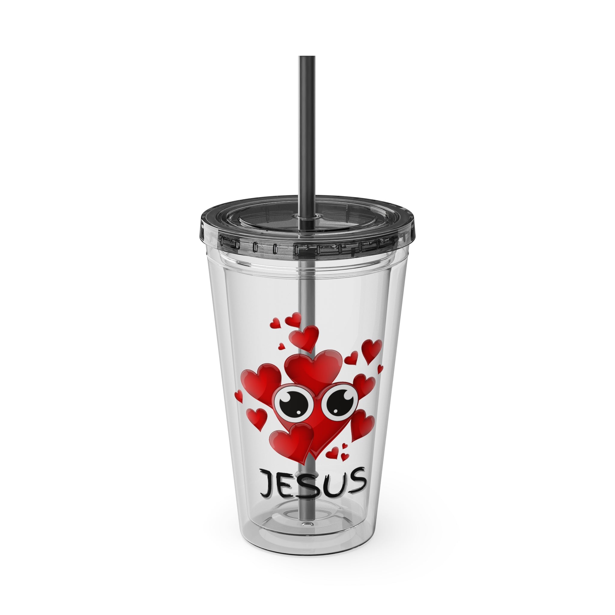 Jesus Heart Love 16oz Tumbler with Straw
