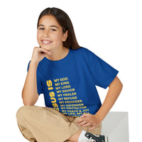 Christian JESUS IS Youth Short Sleeve - Yellow