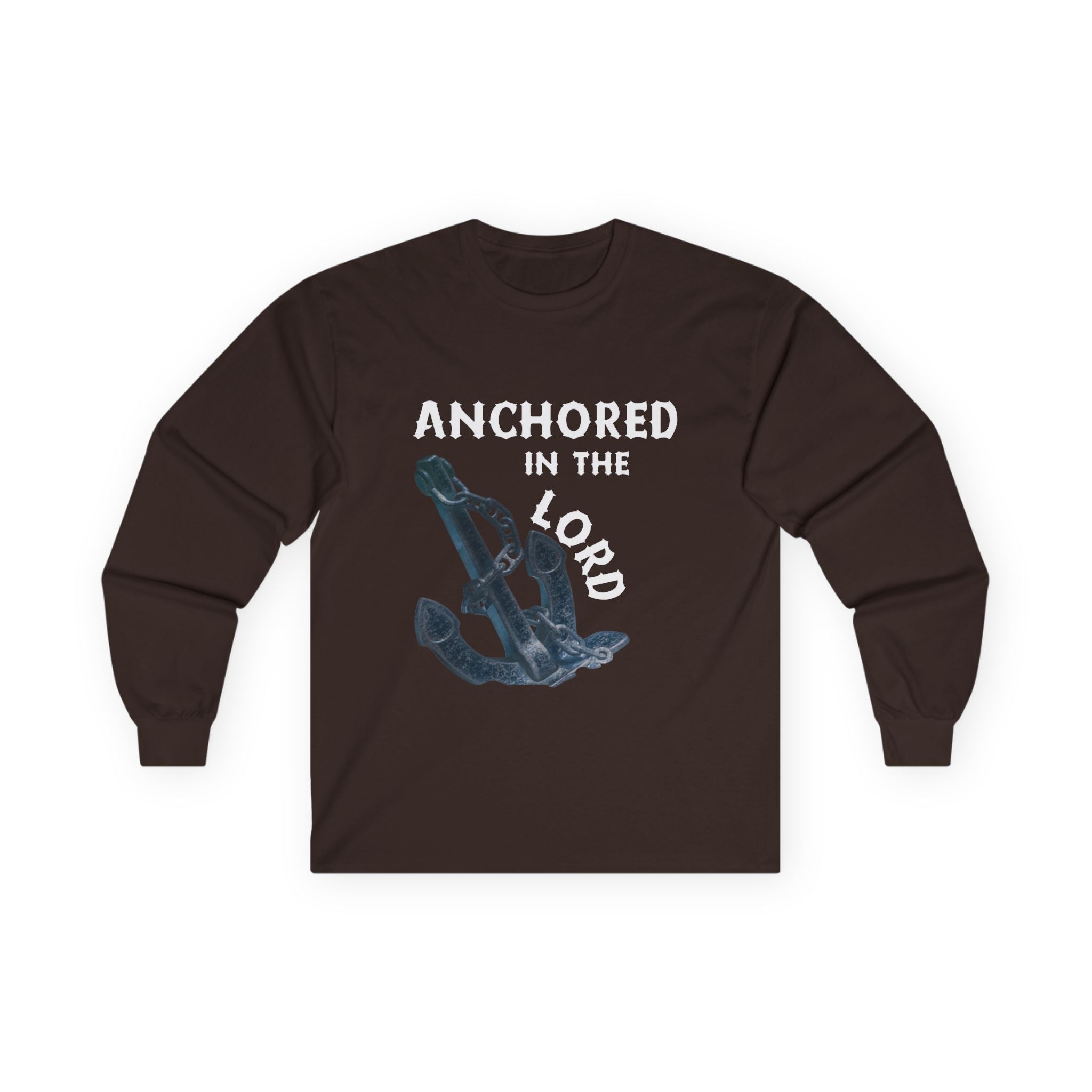 Anchored in the Lord Long Sleeve Tee - White
