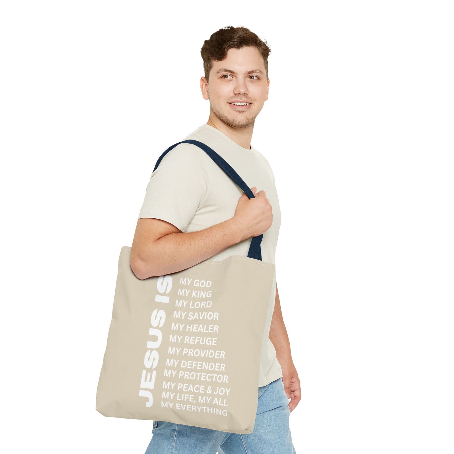 Christian JESUS IS Tote Bag - Sand