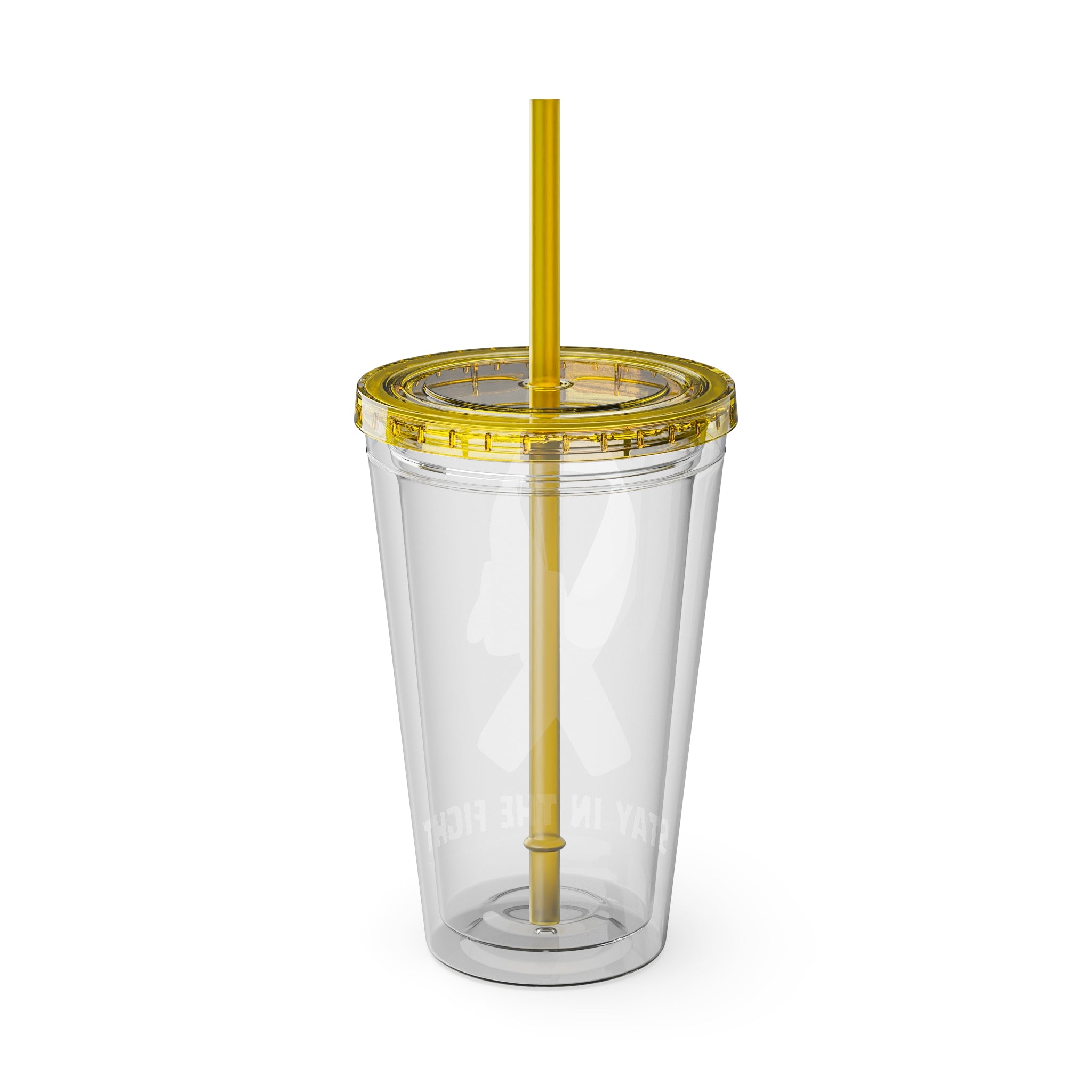 Pink Ribbon “Stay in the Fight” 16oz Tumbler with Straw
