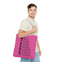 Christian JESUS IS Tote Bag - Pink