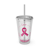 Breast Cancer Survivor 16oz Tumbler with Straw