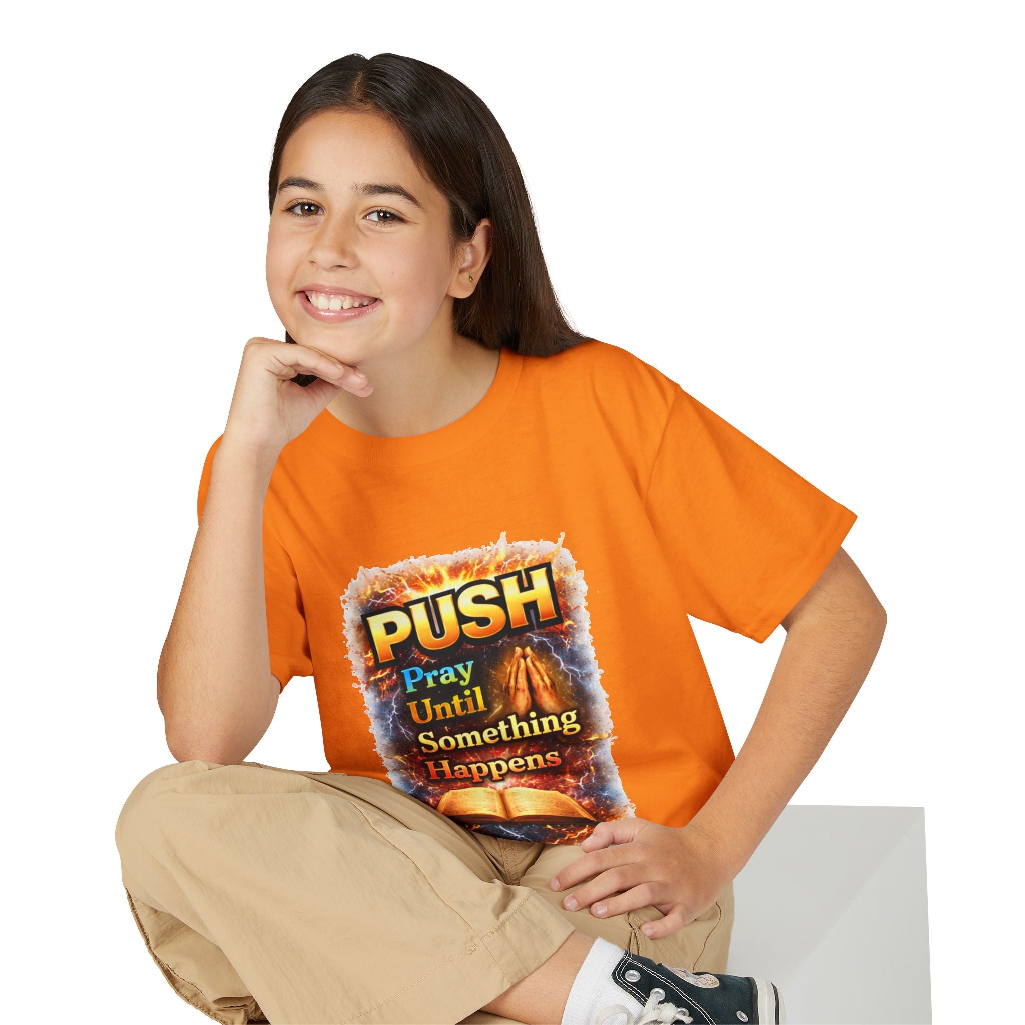 "Push: Pray Until Something Happens" Youth T-shirt - Bible