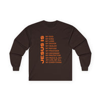 Christian JESUS IS Long Sleeve - Orange
