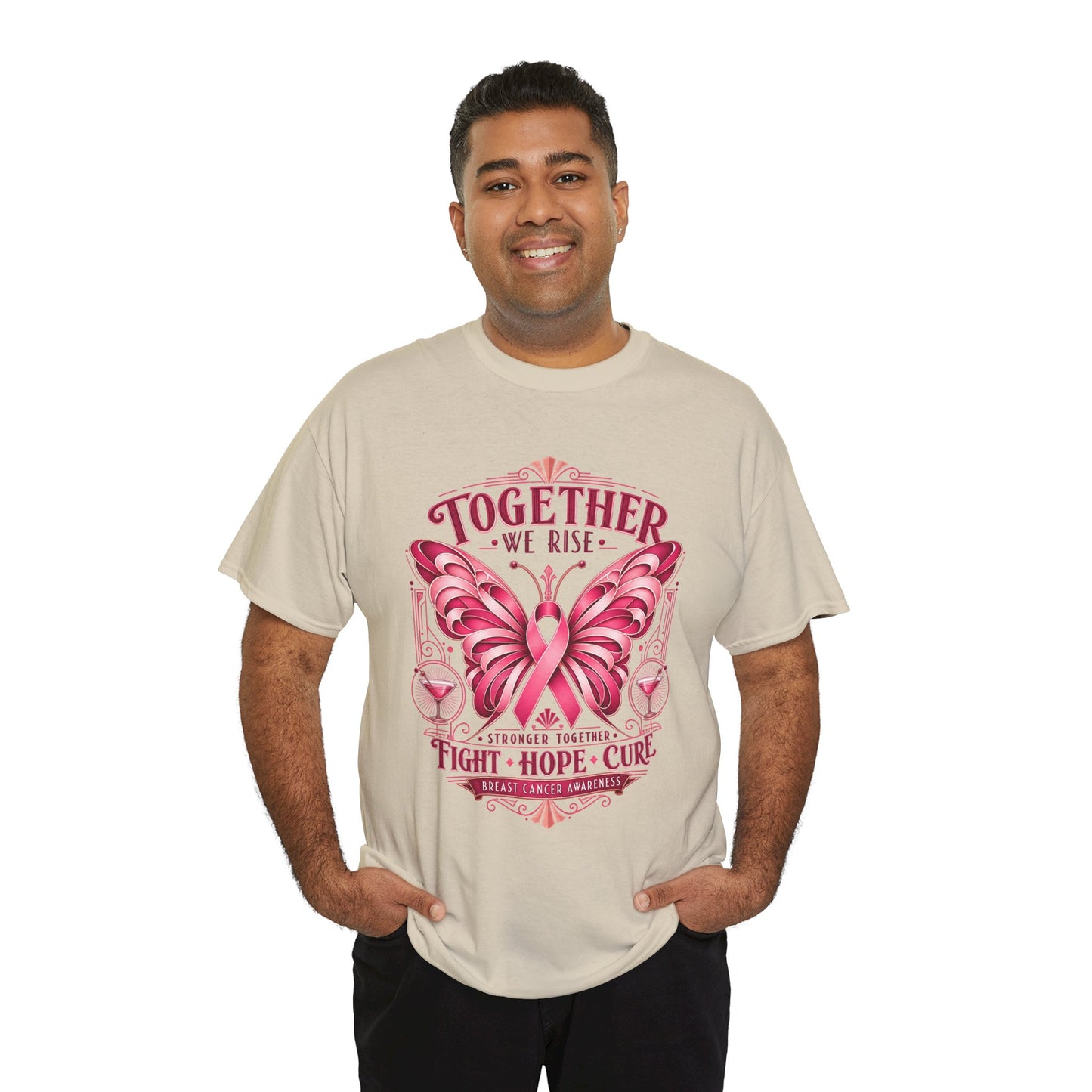 Together We Rise Breast Cancer Awareness T-Shirt — Fight Hope Cure Tee