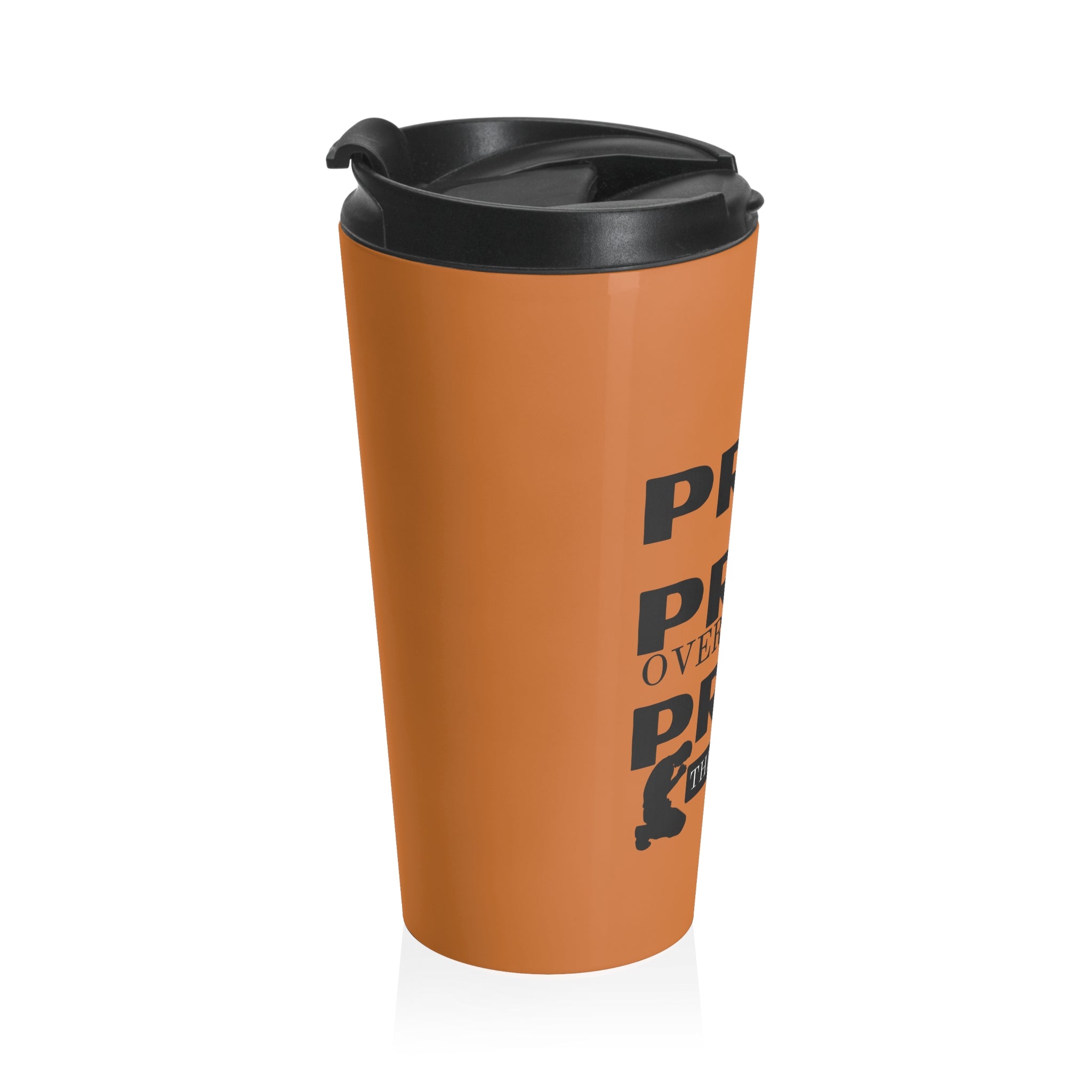 Pray On It Pray Over It Pray Through It Orange Stainless Steel Travel Mug