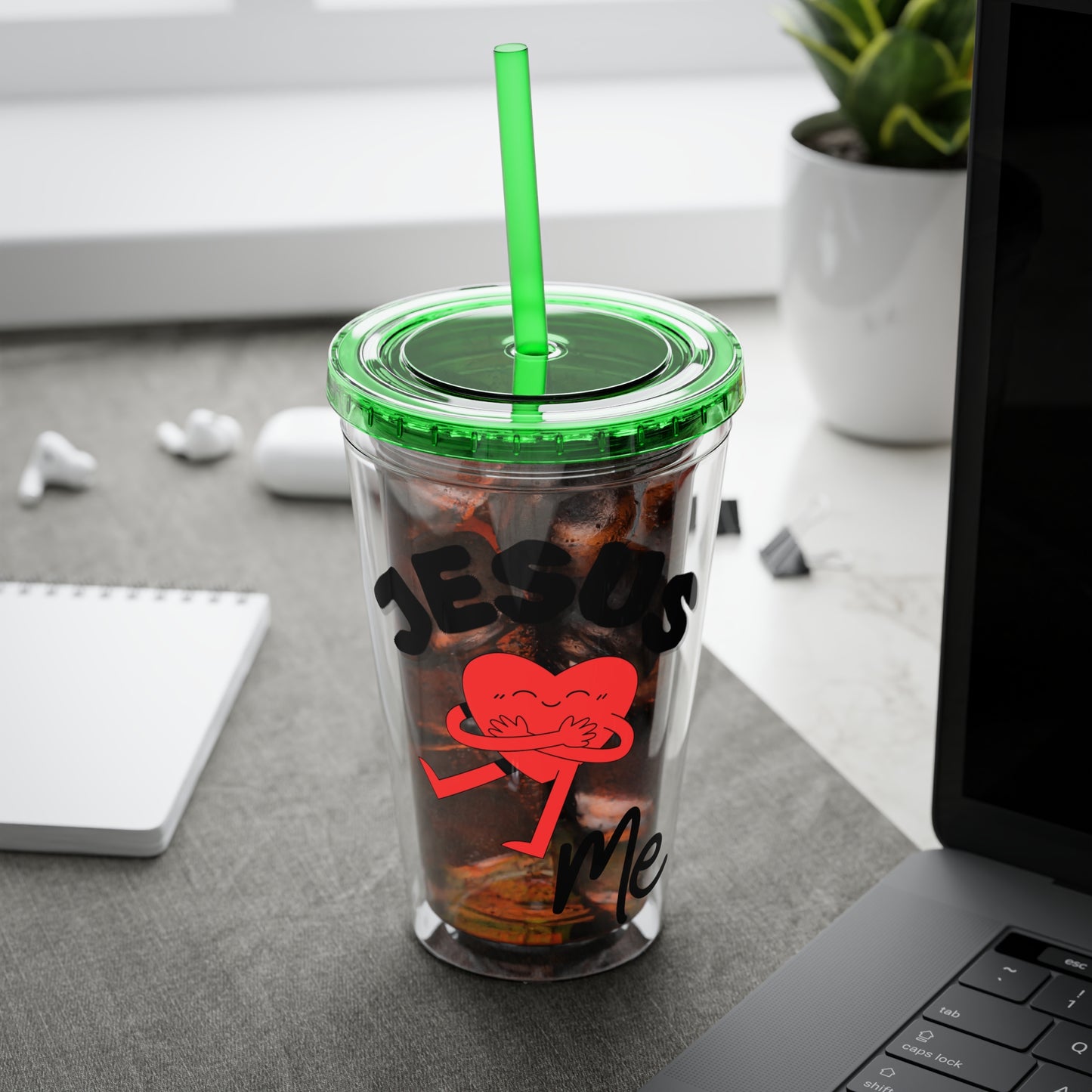 Jesus Loves Me 16oz Tumbler with Straw