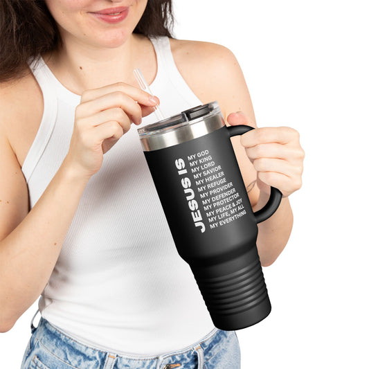 Christian JESUS IS Insulated Travel Mug, 40oz White