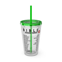 Bible Emergency Numbers 16oz Tumbler with Straw