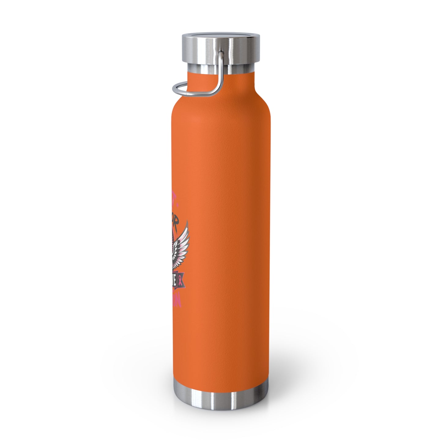 Fight Warrior Survive Champion Pink Ribbon 22oz Insulated Water Bottle