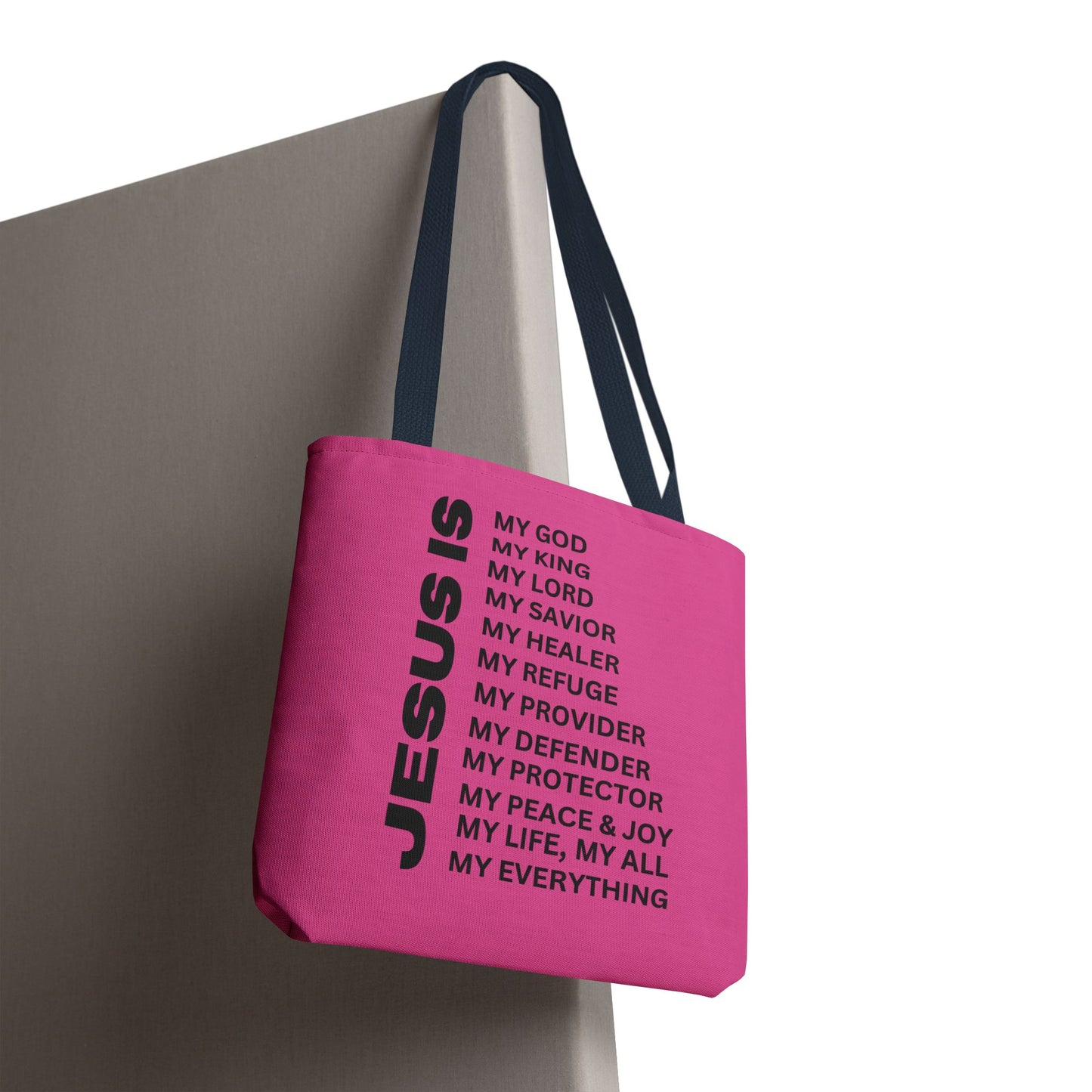 Christian JESUS IS Tote Bag - Pink