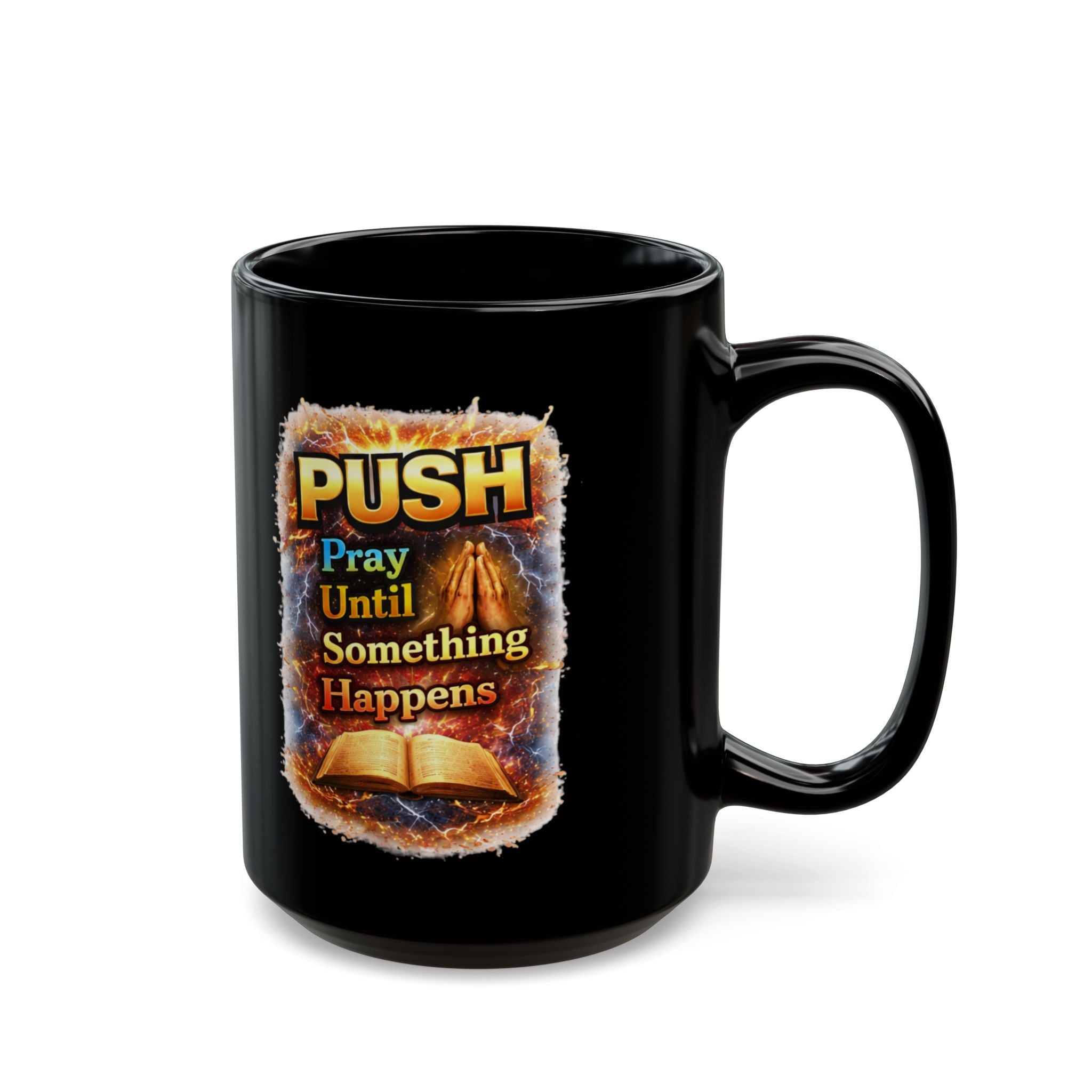 Push Black Coffee Mug - Bible — (11oz & 15oz)
