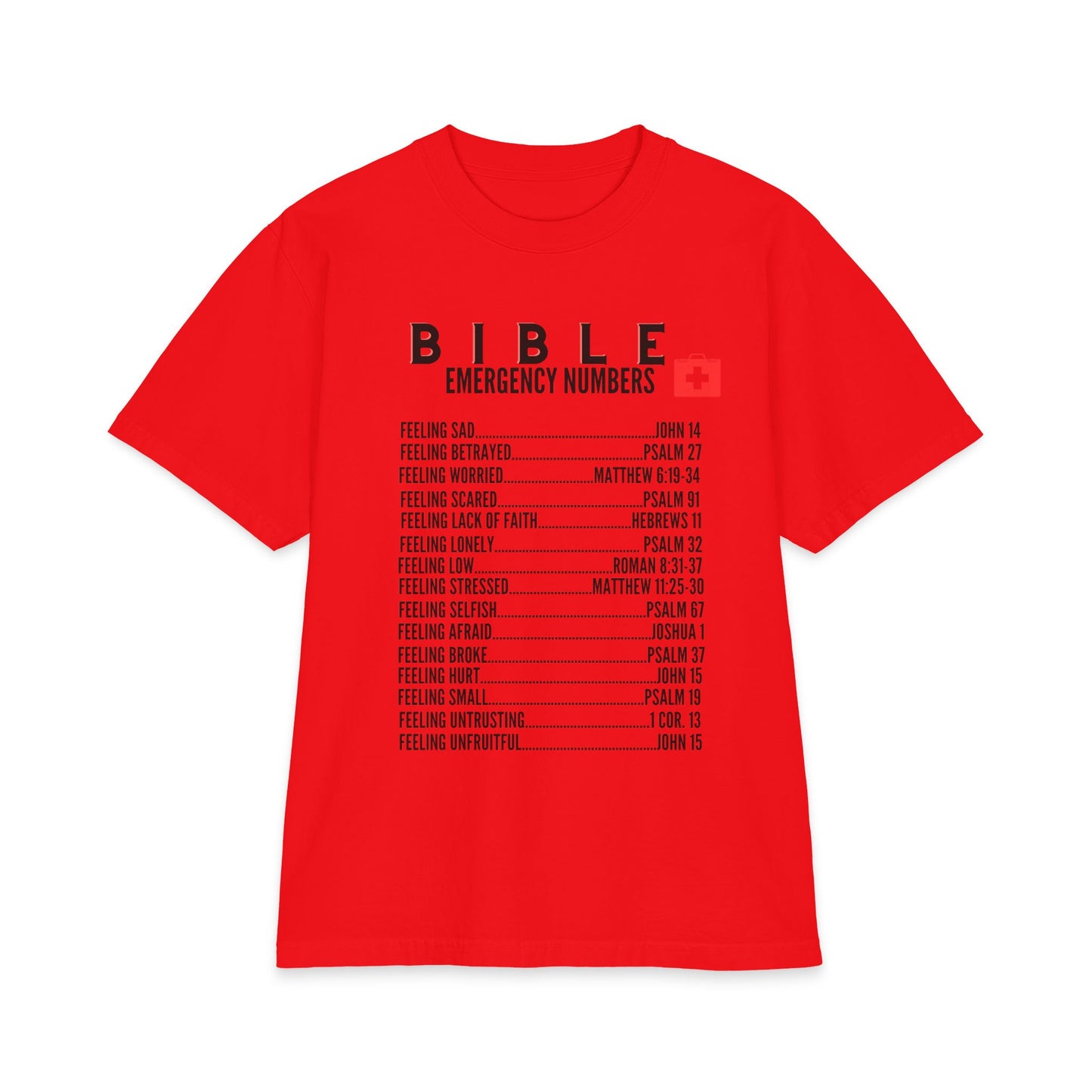 Bible Emergency Numbers - 7X only - Black
