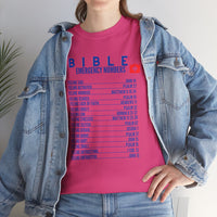 Bible Emergency Numbers Tee - Blue