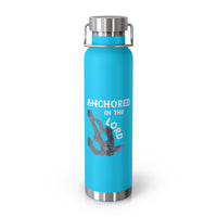 "Anchored in the Lord" 22oz Insulated Water Bottle — White