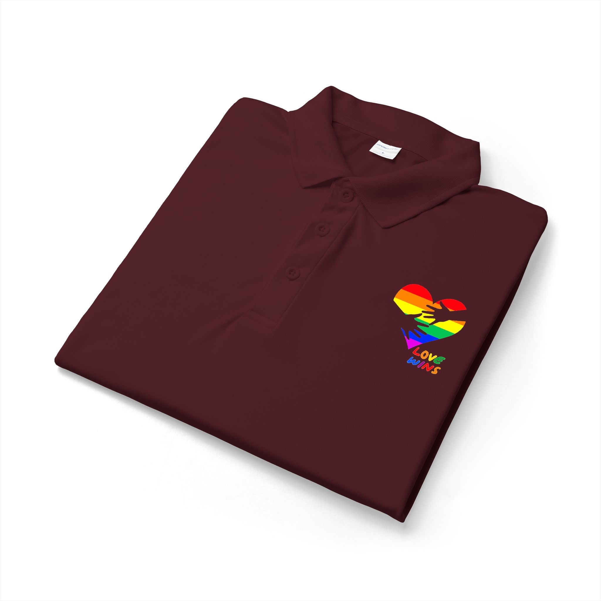Rainbow Heart Love Wins Polo