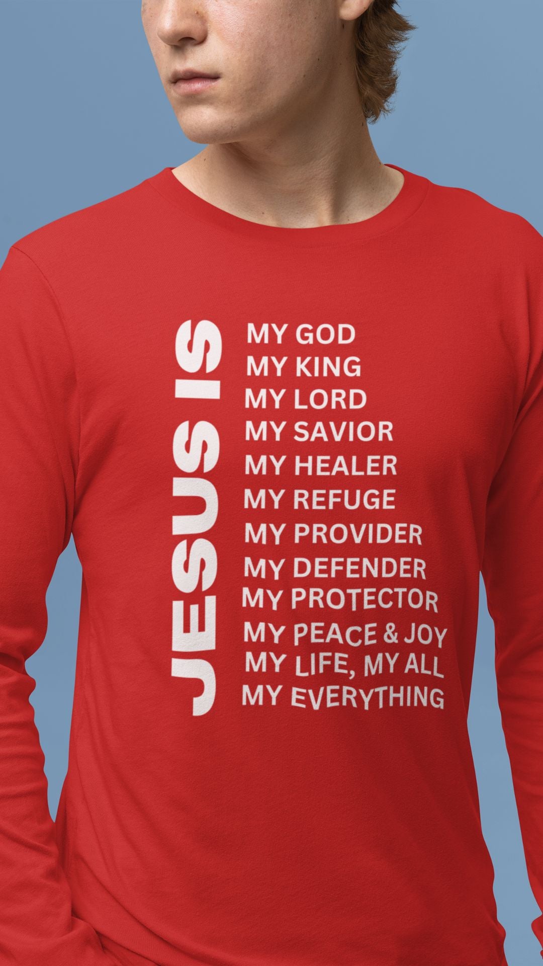 Jesus Is Christian T-Shirt - Long Sleeve White