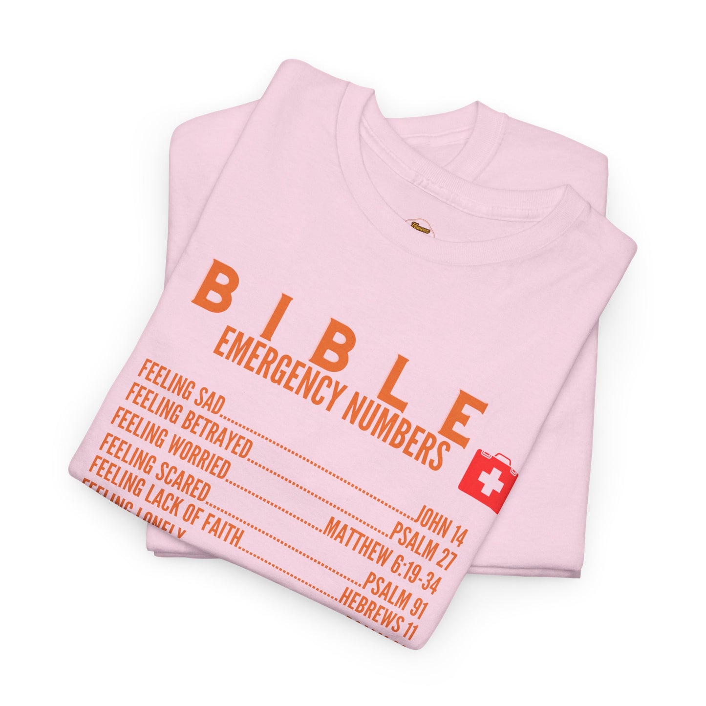 Bible Emergency Numbers Tee - Orange