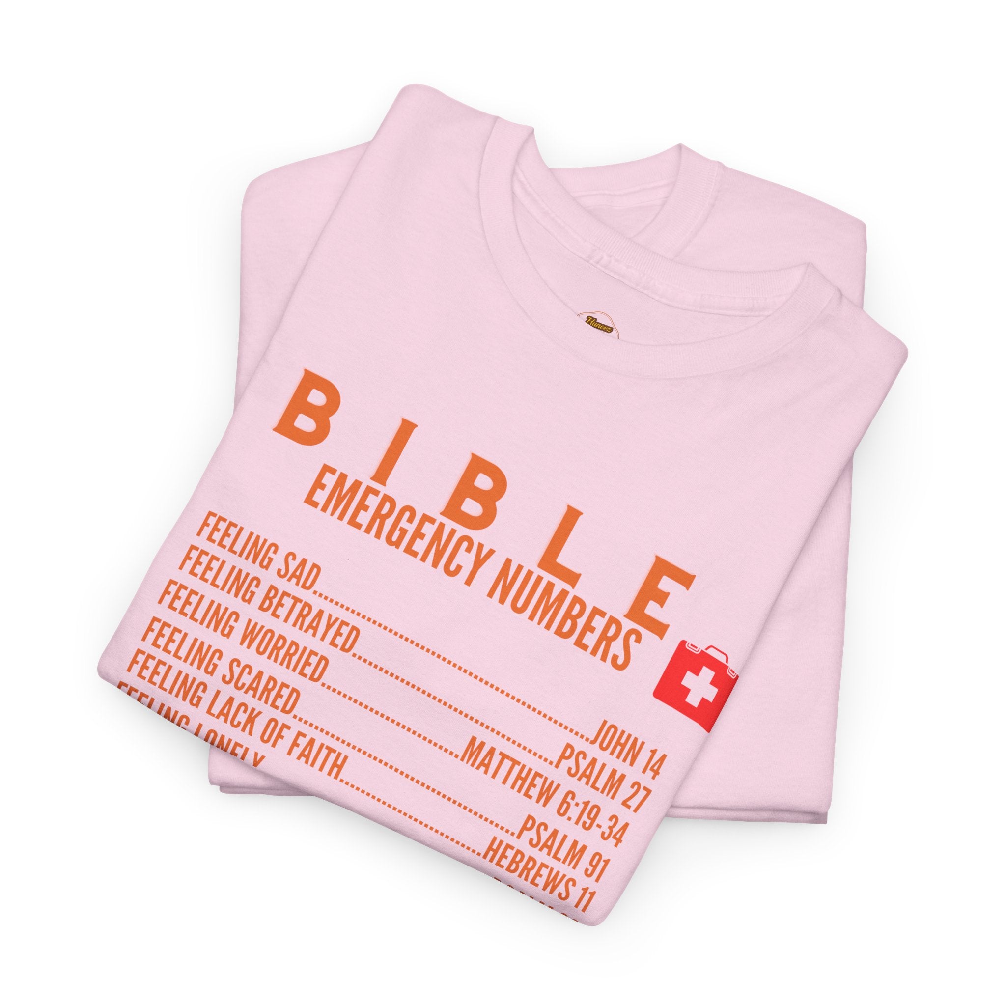 Bible Emergency Numbers Tee - Orange