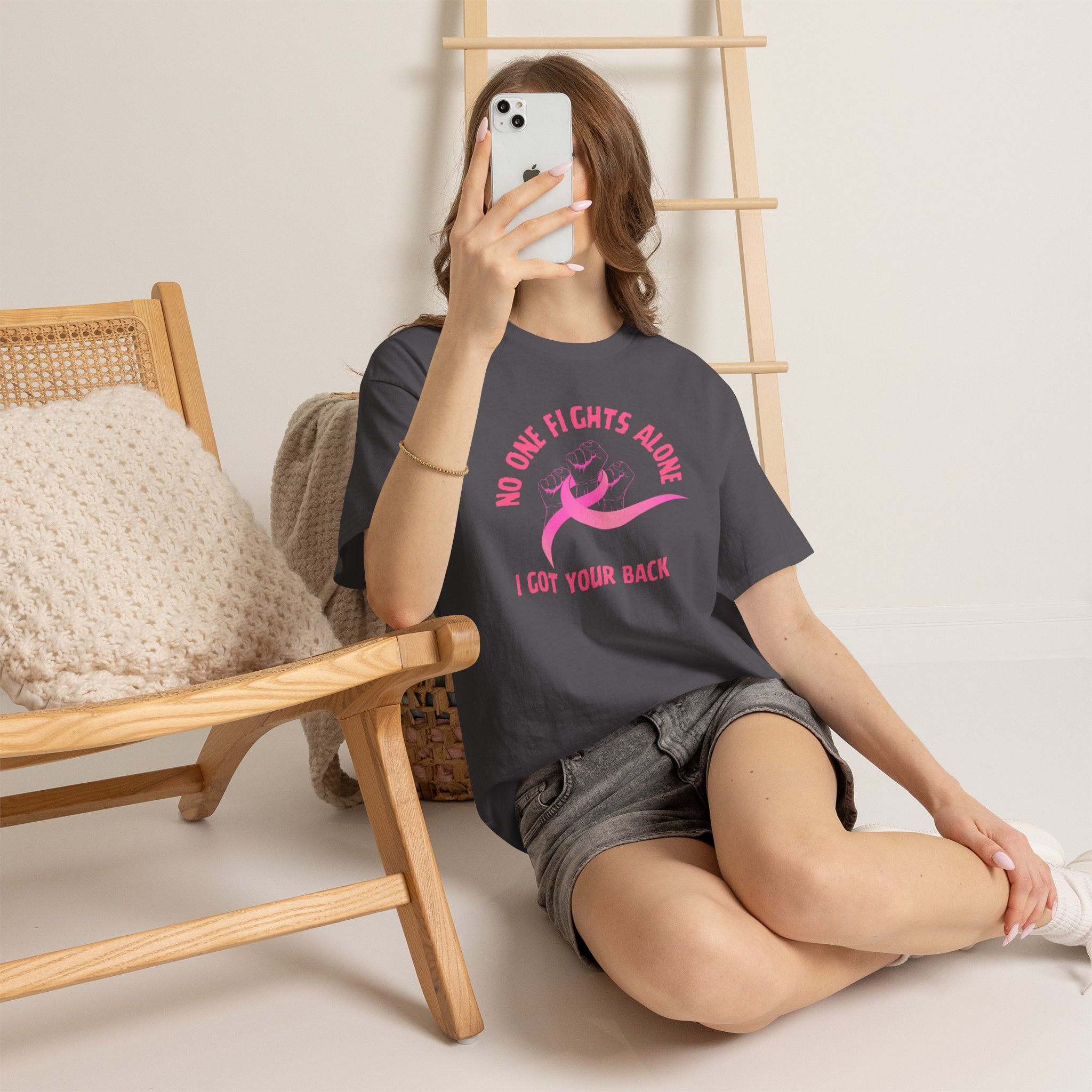 No One Fights Alone - I Got Your Back Pink Ribbon T-Shirt