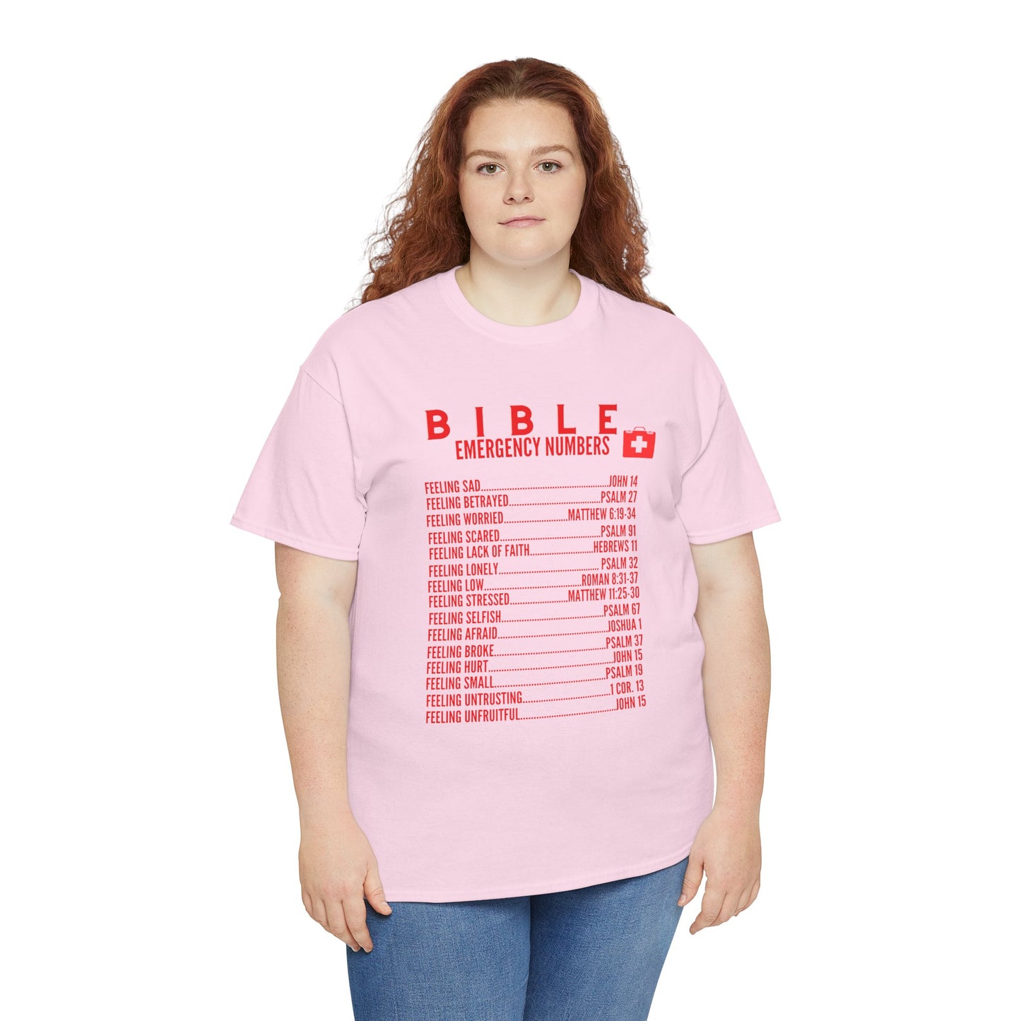 Bible Emergency Numbers Tee - Red