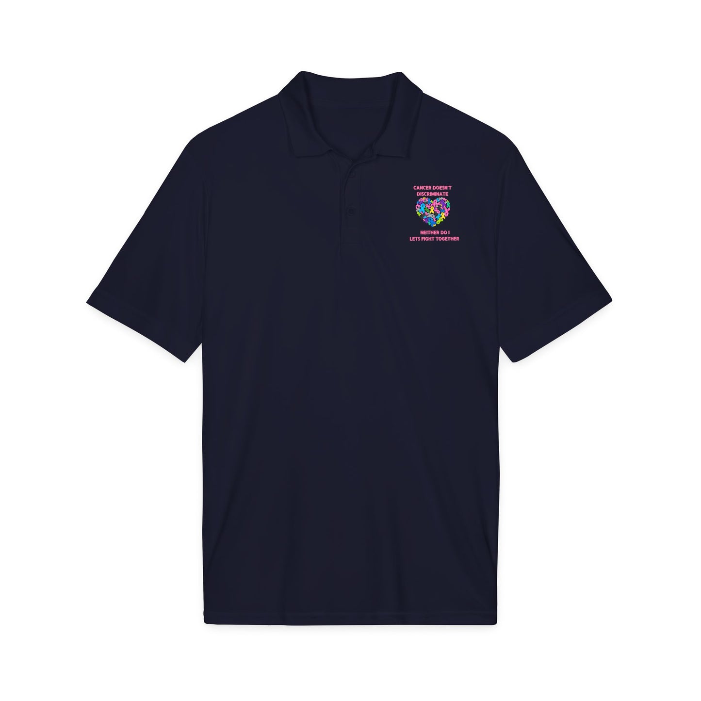 Breast Cancer Heart Ribbon Polo